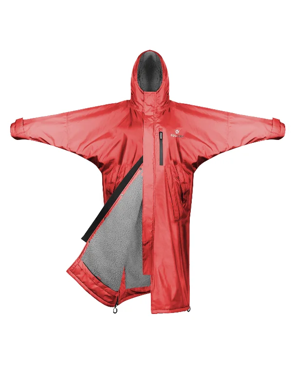 Long women's mac coats in a lightweight fabric for spring showersEvolution Women's | Thick Fleece | Fixed Hood | Coral Long women's mac coats in a lightweight fabric for spring showersEvolution Women's | Thick Fleece | Fixed Hood | Coral