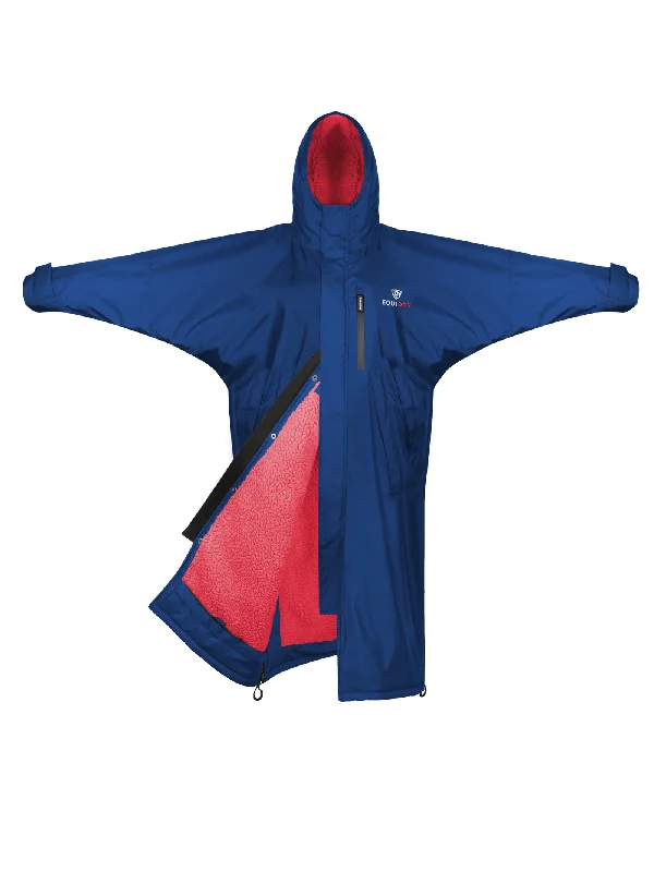Mid - length women's down coats in a slim fit for a modern and sleek appearanceEvolution Women's | Thick Fleece | Fixed Hood | Ink Blue/Coral Mid - length women's down coats in a slim fit for a modern and sleek appearanceEvolution Women's | Thick Fleece | Fixed Hood | Ink Blue/Coral