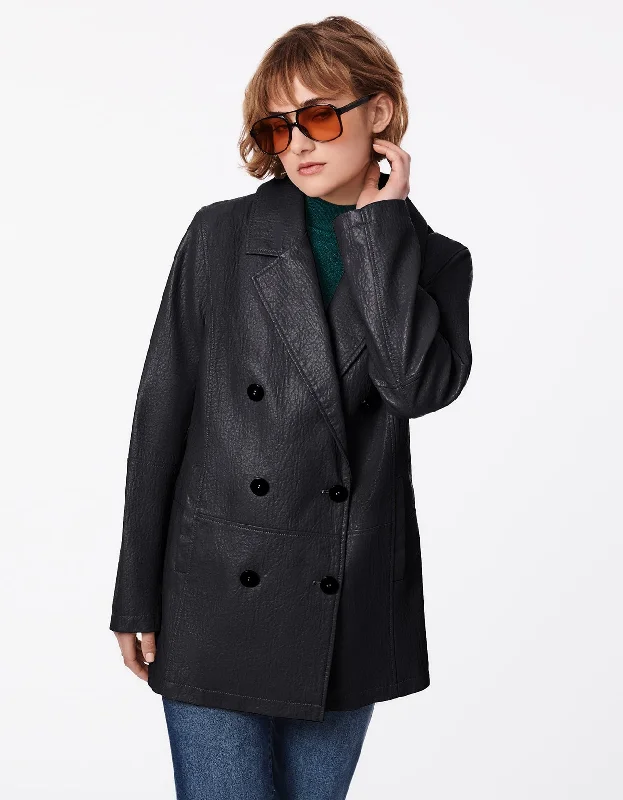 Petite women's wool blend coats with a tailored fit for a flattering silhouetteRelaxed Blazer Textured Vegan Jacket Petite women's wool blend coats with a tailored fit for a flattering silhouetteRelaxed Blazer Textured Vegan Jacket