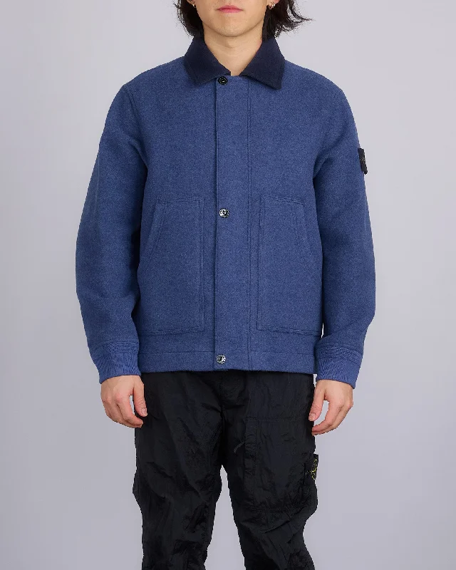 Oversized women's wool coats in a monochromatic look for a trendy outfitStone Island Wool Nylon Gauze Jacket Royal Blue Oversized women's wool coats in a monochromatic look for a trendy outfitStone Island Wool Nylon Gauze Jacket Royal Blue