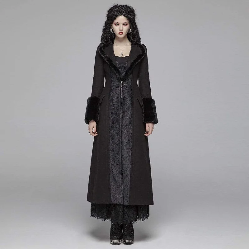 Women's longline double - breasted camel coats for a sophisticated lookWomen's Goth Jacquard Turn-Down Collar Woolen Overcoat Women's longline double - breasted camel coats for a sophisticated lookWomen's Goth Jacquard Turn-Down Collar Woolen Overcoat