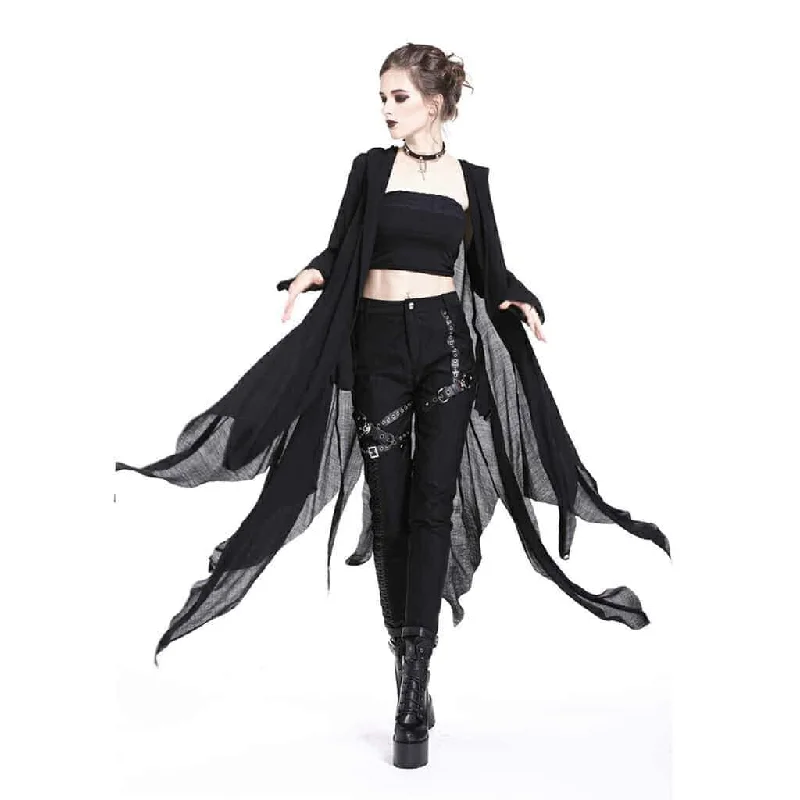 Mid - length women's down coats in a slim fit for a modern and sleek appearanceWomen's Grungy Goth Hooded Coat Mid - length women's down coats in a slim fit for a modern and sleek appearanceWomen's Grungy Goth Hooded Coat