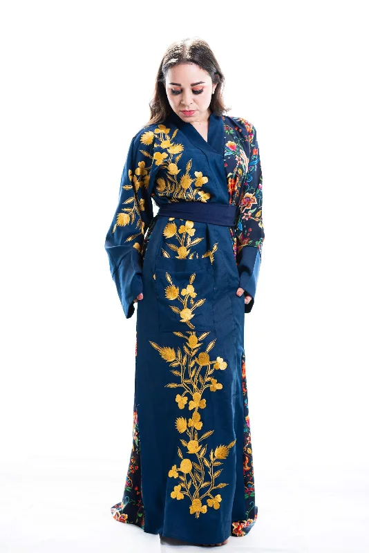 women robes with lace trim for eleganceAlison Embroidered kimono robe