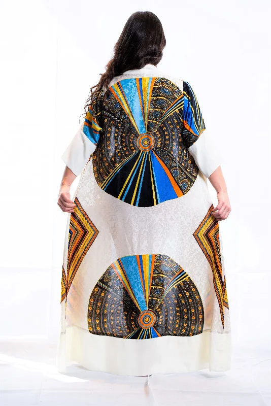 women robes with a soft - touch fabric for a pleasant feelGianni Yellow Blue Silk kimono robe