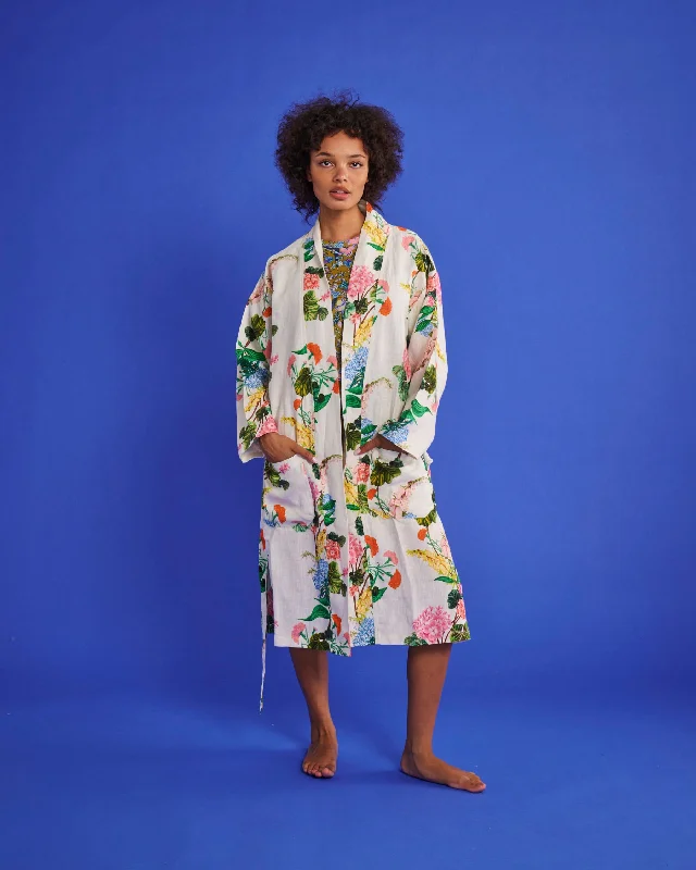 women robes with beaded accents for glamourBouquet Beauty Linen Robe