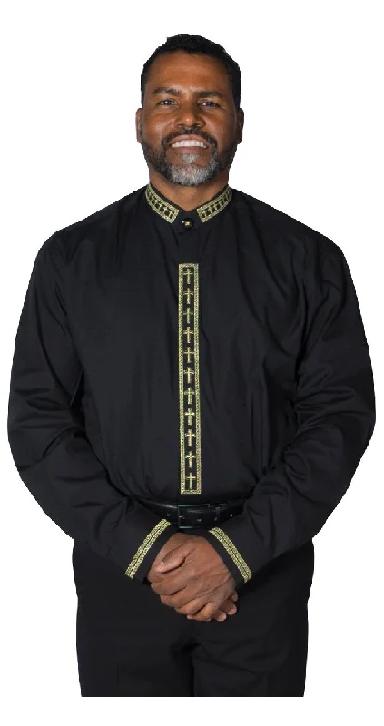 floral - printed women robes for a feminine touchClerical Clergy Shirt Long Sleeve Collarless Cross Collar Placket floral - printed women robes for a feminine touchClerical Clergy Shirt Long Sleeve Collarless Cross Collar Placket