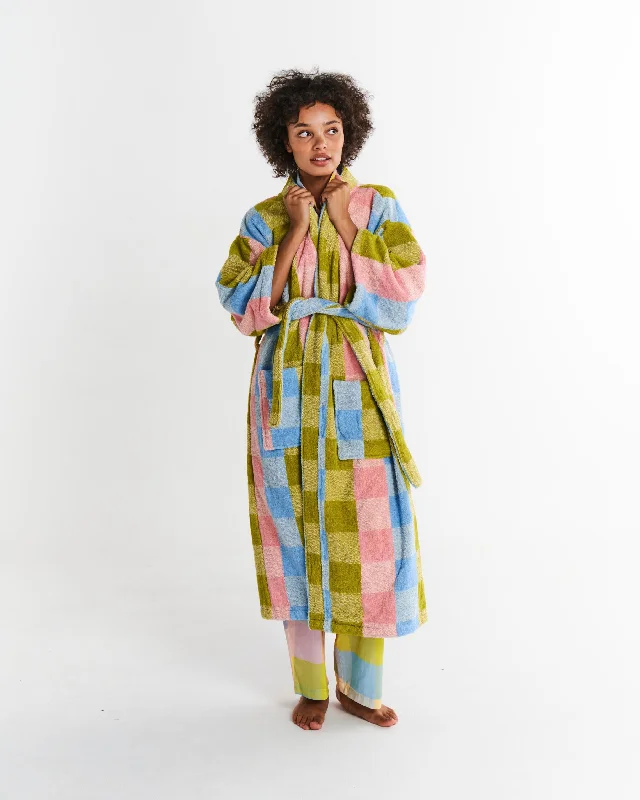 floral - printed women robes for a feminine touchCorfu Tartan Terry Bath Robe