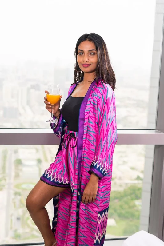 women robes with a soft - touch fabric for a pleasant feelElla Pink Kimono Robe
