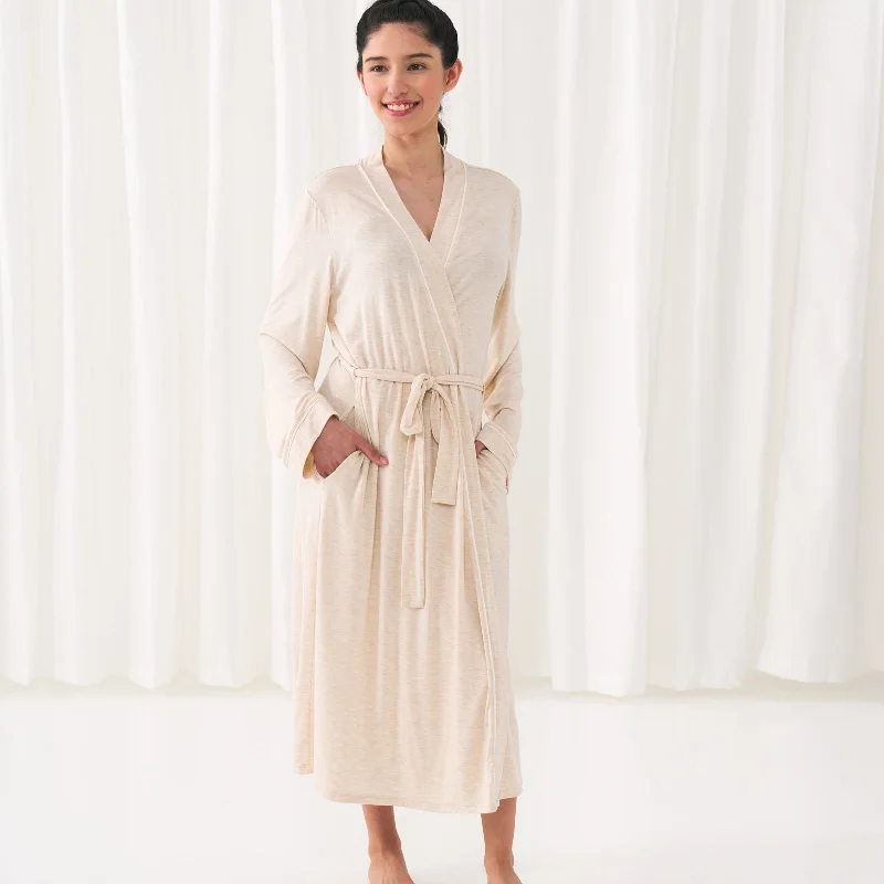 women robes with a vintage - inspired patternHeather Oatmeal Women's Robe