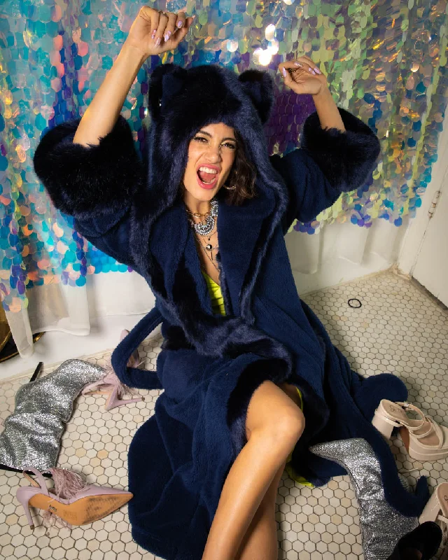 women robes with a soft - touch fabric for a pleasant feelClassic Women's Luxury Blue Robe | Indigo Wolf women robes with a soft - touch fabric for a pleasant feelClassic Women's Luxury Blue Robe | Indigo Wolf