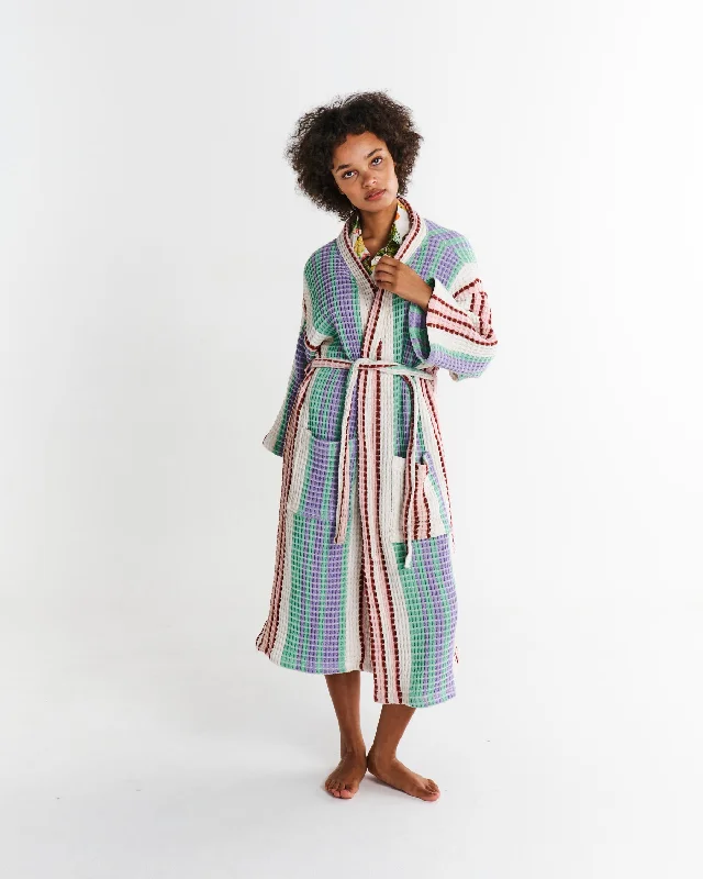 striped women robes in classic patternsIsland Delight Waffle Bath Robe