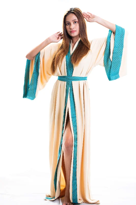 women robes with a nautical - themed patternKiara cotton kimono robe