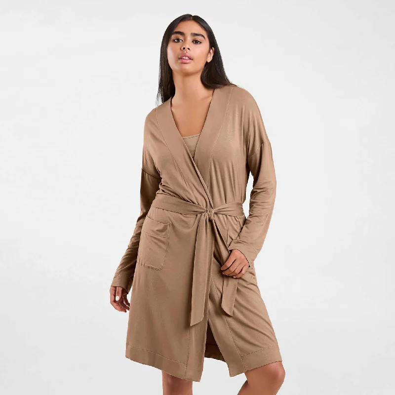 women robes with a quick - dry fabric for frequent useLounge Robe | Cinnamon