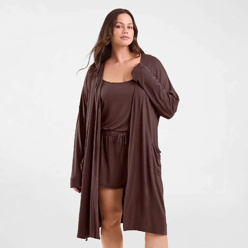 hypoallergenic women robes for sensitive skinLounge Robe | Coffee