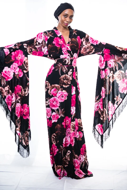 women robes made of luxurious silkLuxury floral robe Ana