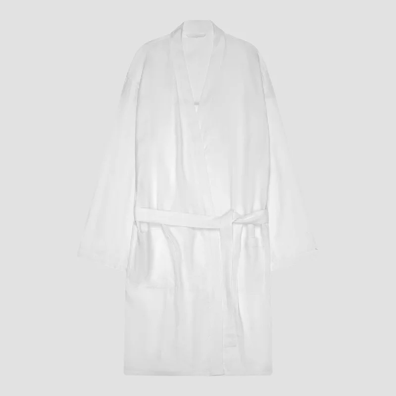 striped women robes in classic patternsPearl Linen Robe
