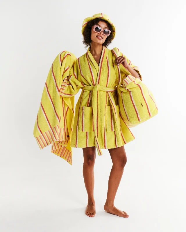 women robes with a vintage - inspired patternPina Colada Stripe Terry Mini Bath Robe women robes with a vintage - inspired patternPina Colada Stripe Terry Mini Bath Robe