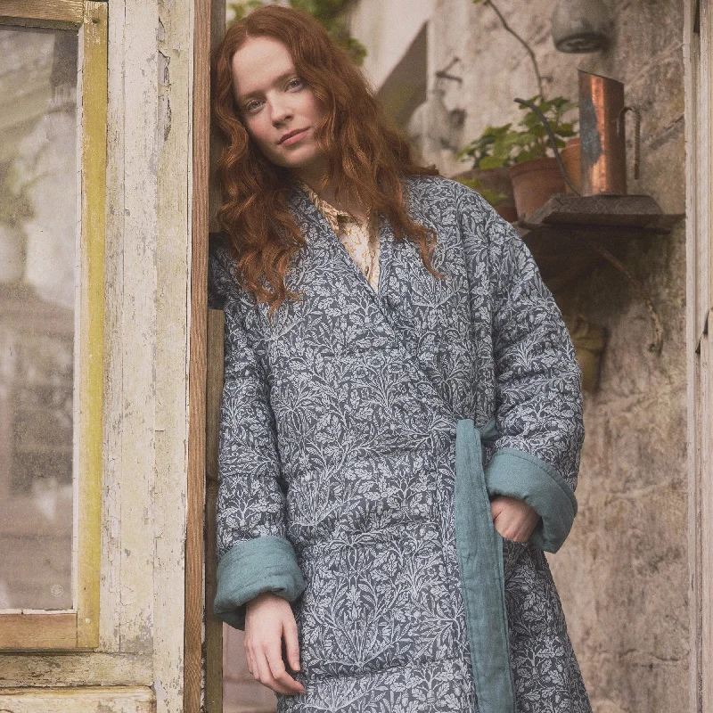 women robes for a comfortable night's sleepRiver Wandle Pure Acorn Linen Housecoat
