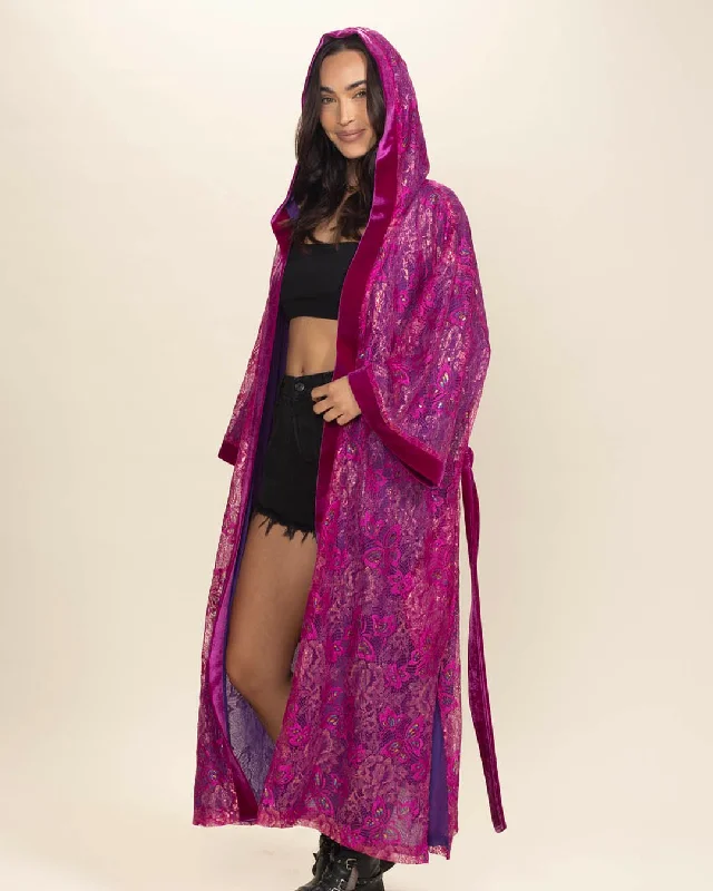 women robes with a contrast - colored beltWomen's Festival Kimono | Metallic Pink Butterfly women robes with a contrast - colored beltWomen's Festival Kimono | Metallic Pink Butterfly