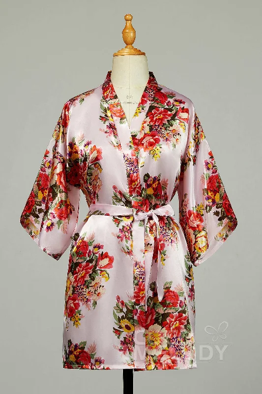 women robes for a spa - like experience at homeShort Silk-Like Robes CZ0181