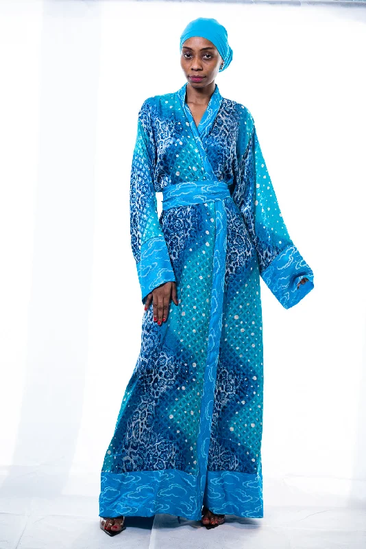 long - length women robes for full coverageSilk Arlene Kimono Robe