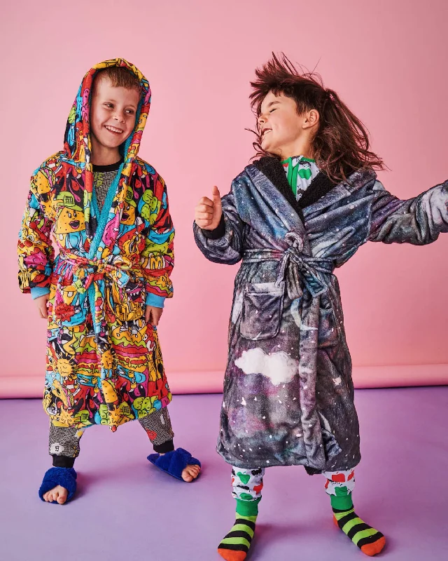 women robes for a romantic evening inStarry Night Black Kuddle Kids Robe