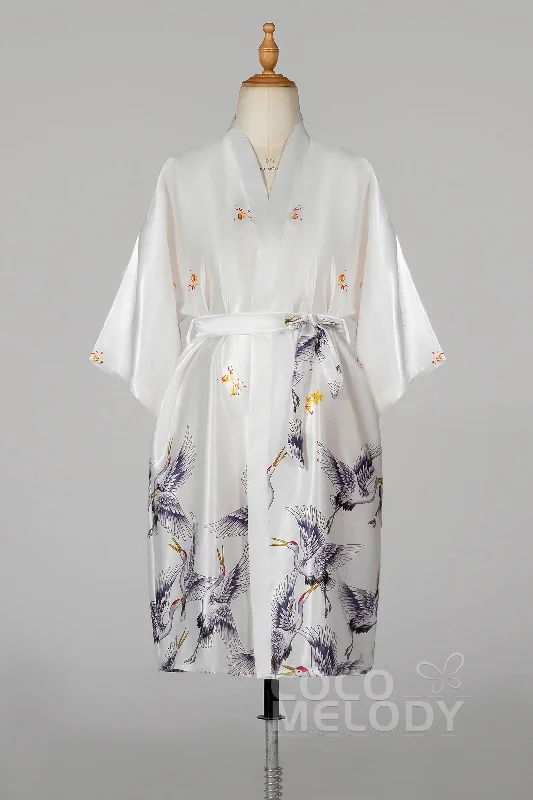 women robes for a formal - wear undergarment optionTea Length Silk-Like Robes CZ0205