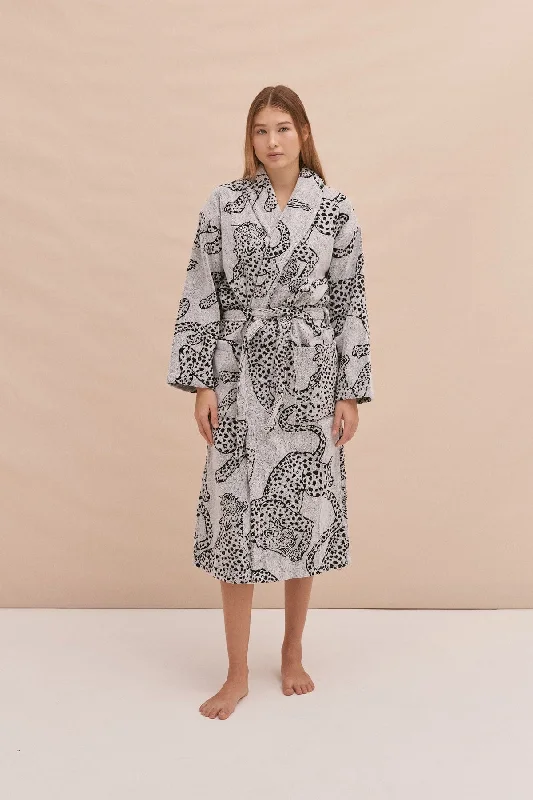 plus size women robes for a perfect fitUnisex Towel Robe Jag Print Cream
