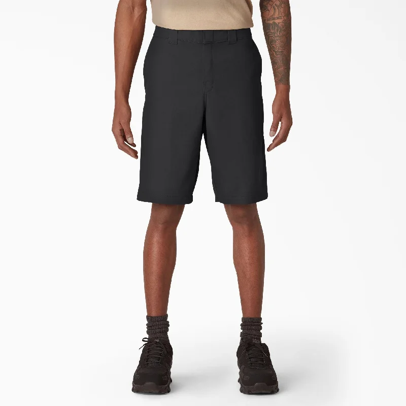 FLEX Cooling Active Waist Regular Fit Shorts, 11" - Black