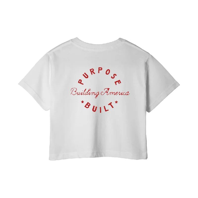 Building America Crop Top - White