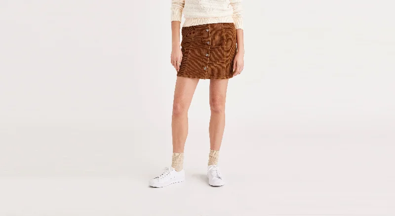 Solid Color Women Shorts in Bright Hues for a Bold StatementButton Front Mini Skirt
