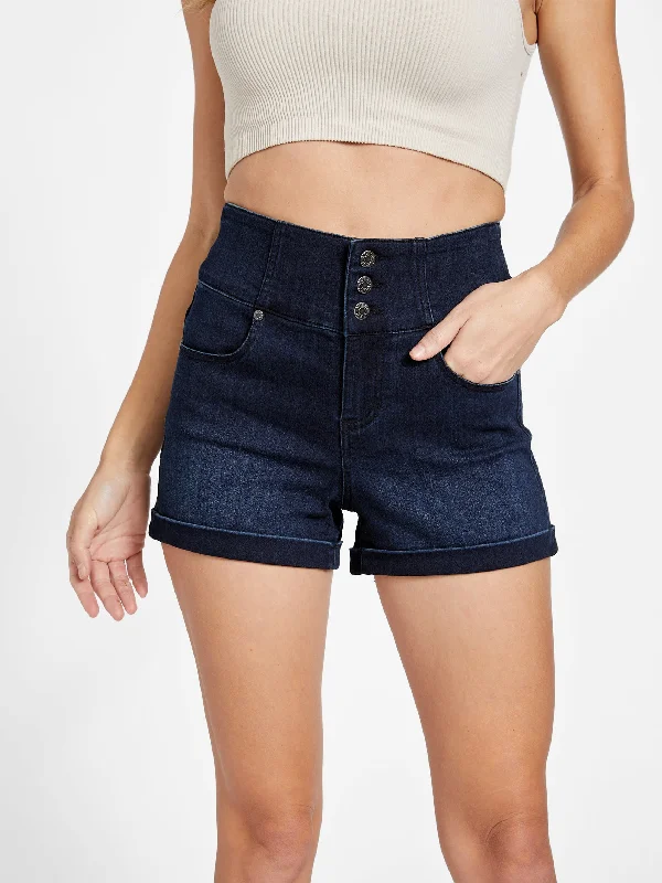 Ruffled Hem Women Shorts to Add a Feminine TouchEco Milan Denim Corset Shorts