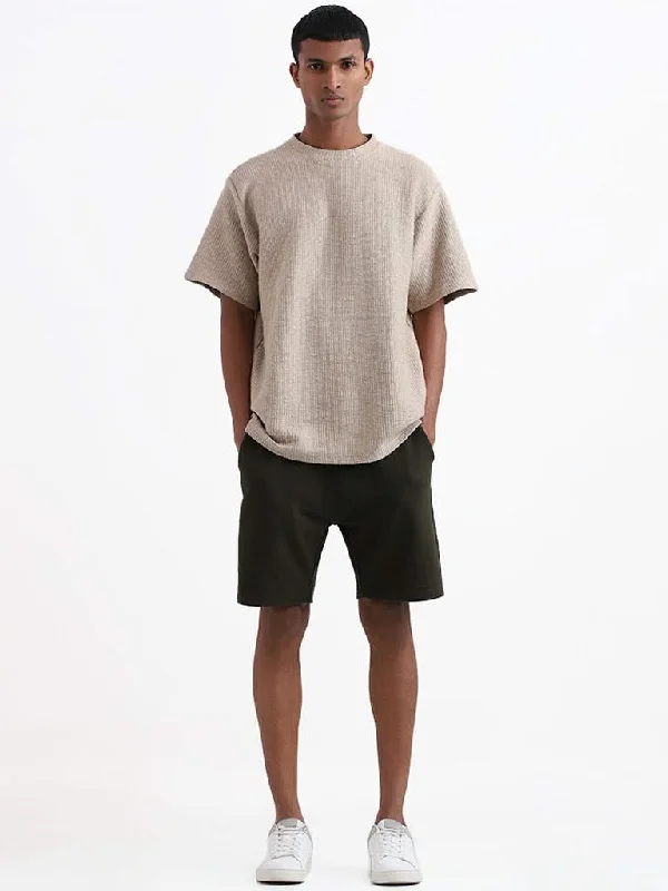 Ruffled Hem Women Shorts to Add a Feminine TouchETA Dark Olive Cotton Slim-Fit Mid-Rise Shorts Ruffled Hem Women Shorts to Add a Feminine TouchETA Dark Olive Cotton Slim-Fit Mid-Rise Shorts
