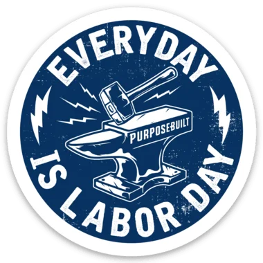 Every Day is Labor Day Sticker 3in