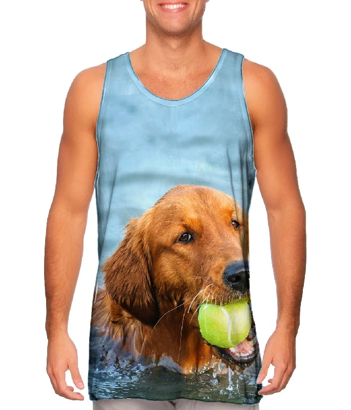 Women's Longline Tank Tops with Abstract PrintsGolden Lab Waterplay