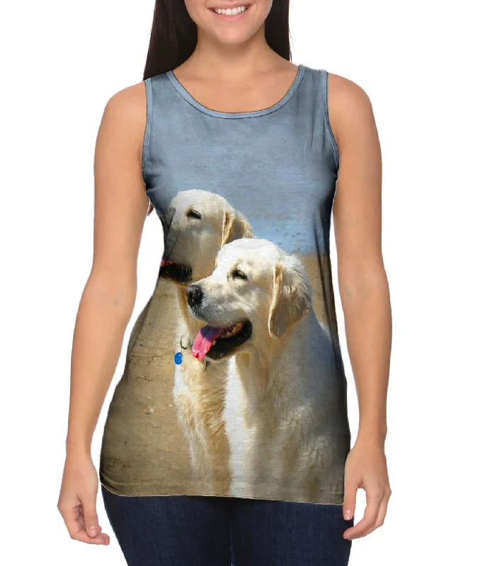 Women's Sleeveless Ribbed Tank Tops for a Trendy LookGolden Labs At Beach