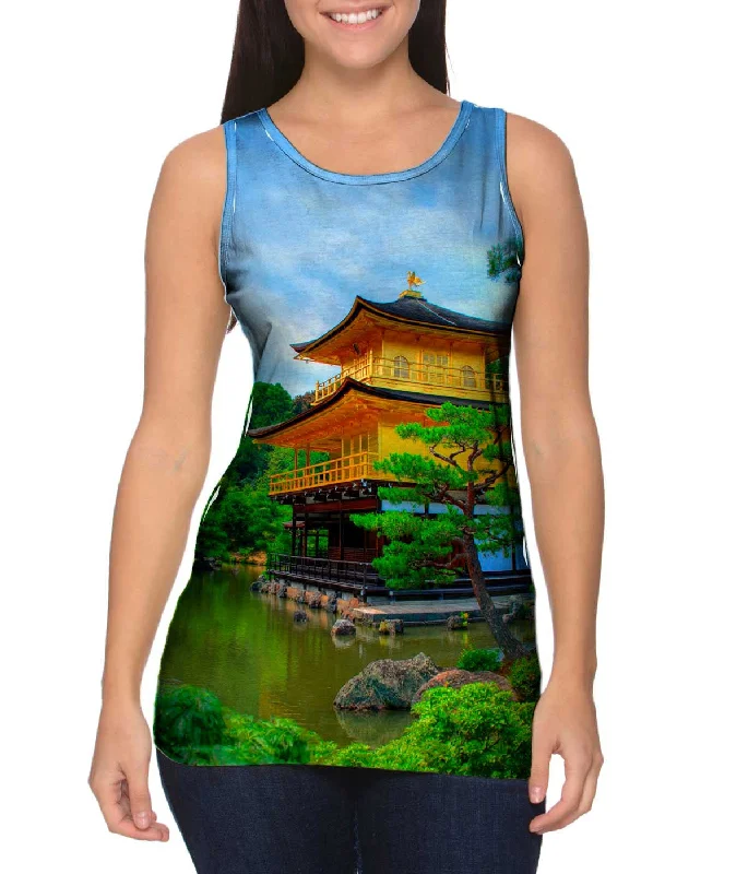 Women's Spaghetti Strap Tank Tops with Geometric PatternsGolden Pavilion In Kyoto