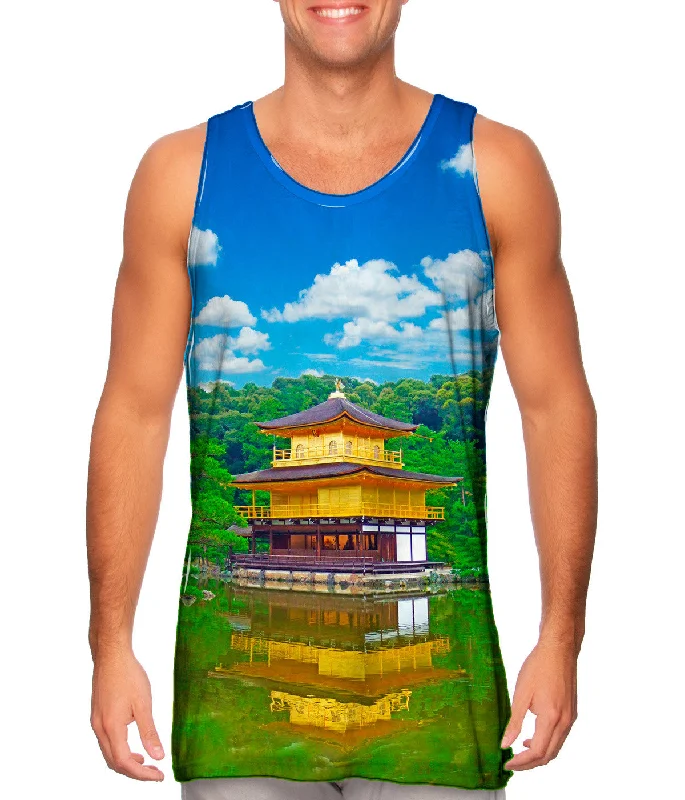 Crew Neck Women's Sustainable Tank Tops Made from Recycled MaterialsGolden Pavilion Temple Crew Neck Women's Sustainable Tank Tops Made from Recycled MaterialsGolden Pavilion Temple