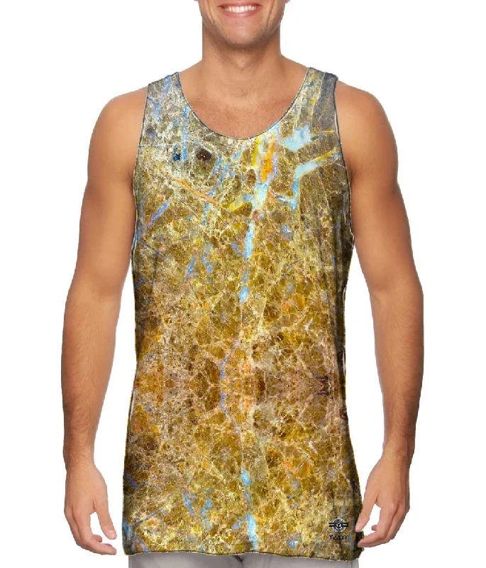 Plus Size Women's Criss - Cross Back Tank Tops in Neon ColorsGolden Rock Marble