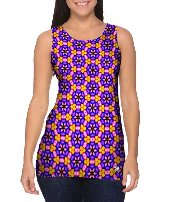 V - Neck Women's Moisture - Wicking Tank Tops for RunningGolden San Fran Pattern