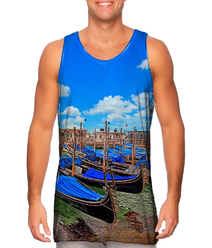 High - Neck Women's Silk Blend Tank Tops for a Luxurious FeelGondolas In Venice