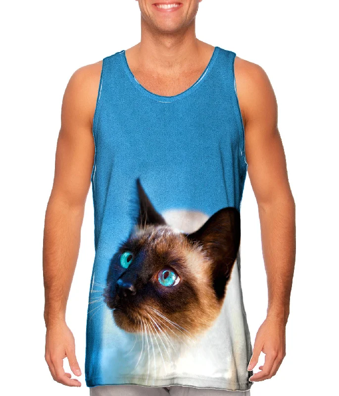 V - Neck Women's Moisture - Wicking Tank Tops for RunningGorgeous Eyes Siamese Cat