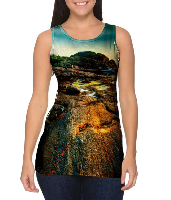 Scoop Neck Women's Linen Blend Tank Tops for SummerGothenburg Archipelago