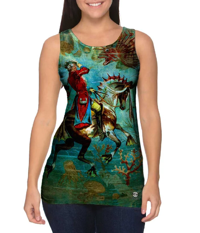 Plus Size Women's Side - Slit Tank Tops in Metallic ShadesGottfried Franz - "Baron Munchhausen Underwater" (1896) Plus Size Women's Side - Slit Tank Tops in Metallic ShadesGottfried Franz - "Baron Munchhausen Underwater" (1896)