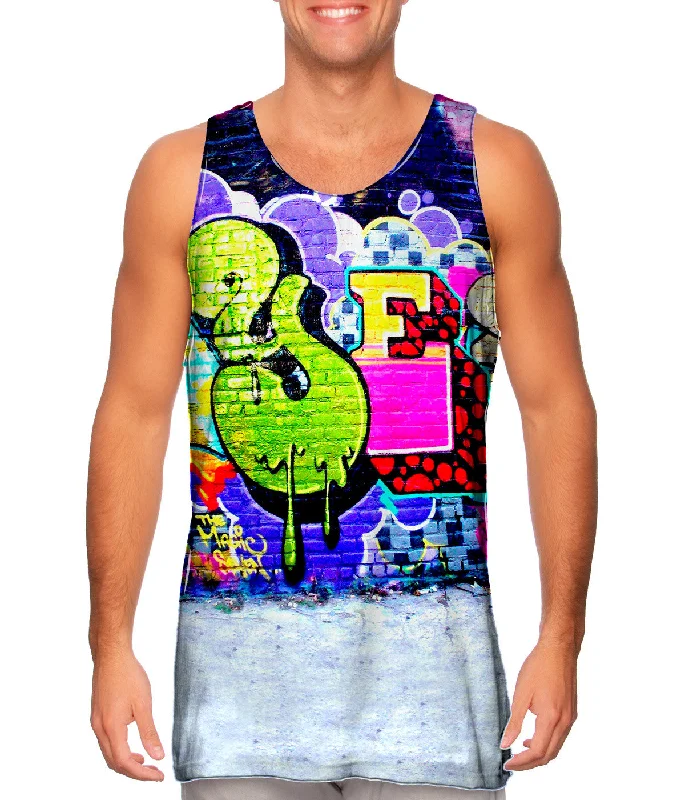 Plus Size Women's Puff - Sleeve Tank Tops in Pastel HuesGraffiti And E
