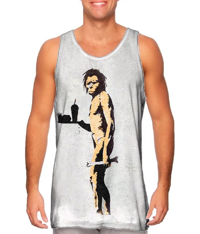 Plus Size Women's Criss - Cross Back Tank Tops in Neon ColorsGraffiti Banksy Apeman Fast Food Hunter Plus Size Women's Criss - Cross Back Tank Tops in Neon ColorsGraffiti Banksy Apeman Fast Food Hunter