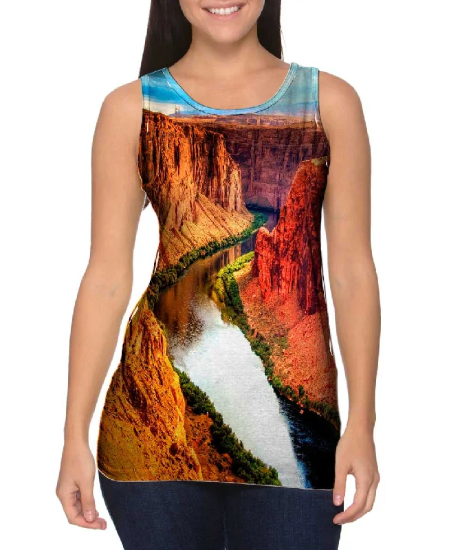 Plus Size Women's Glitter - Trimmed Tank Tops for Party NightsGrand Canyon Arizona