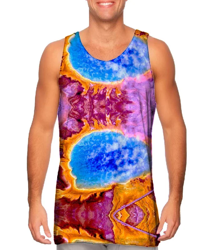 Scoop Neck Women's Linen Blend Tank Tops for SummerGrand Prism Hot Spring Yellowstone Park Scoop Neck Women's Linen Blend Tank Tops for SummerGrand Prism Hot Spring Yellowstone Park