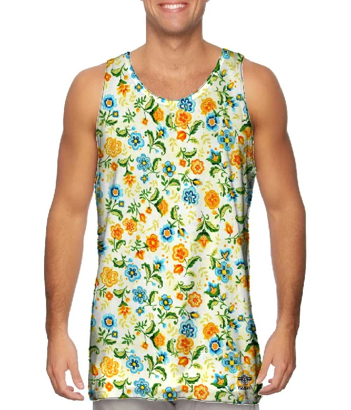 Crew Neck Women's Sustainable Tank Tops Made from Recycled MaterialsGrandmas Wallpaper Crew Neck Women's Sustainable Tank Tops Made from Recycled MaterialsGrandmas Wallpaper