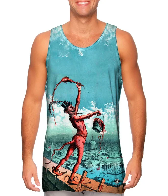 Women's Cropped Tank Tops with Vintage Band LogosGrant E. Hamilton - "I_#_ll Paint The Town Red" (1885) Women's Cropped Tank Tops with Vintage Band LogosGrant E. Hamilton - "I_#_ll Paint The Town Red" (1885)